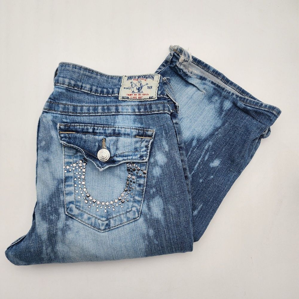 True Religion Women's HI-Rise Boot‎ Cut Jean's Size 32 x 32 Blue SEE PICTURES